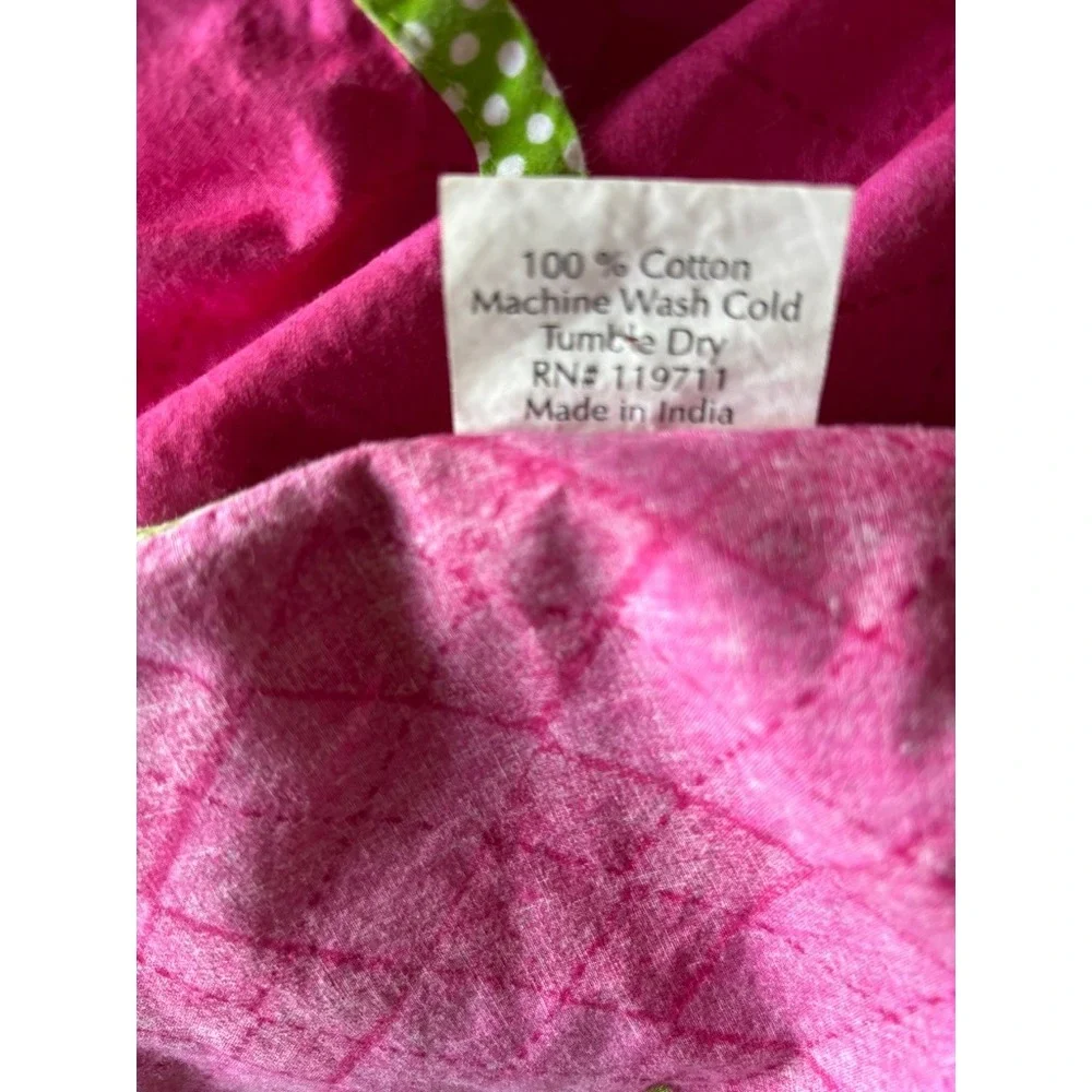 Design Golf Princess Pink Argyle Cotton Apron Green Polka Dot Ruffle Embroidered